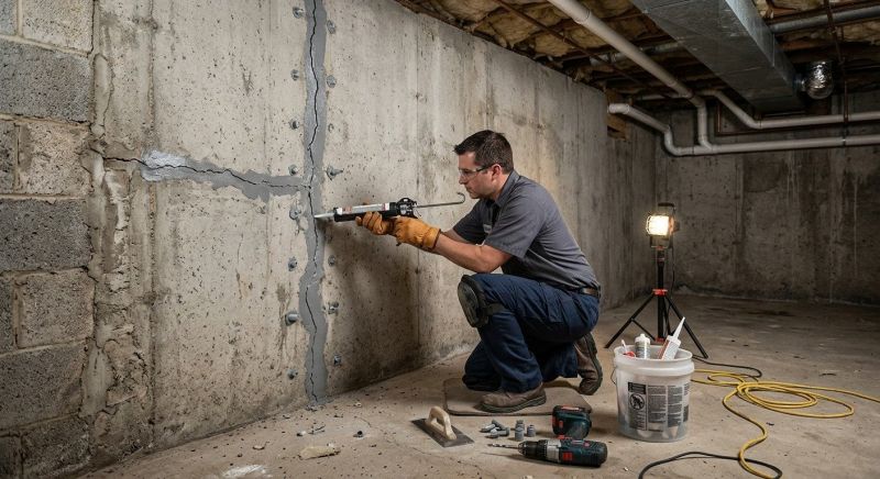 Basement Crack Repair in Attleboro, MA
