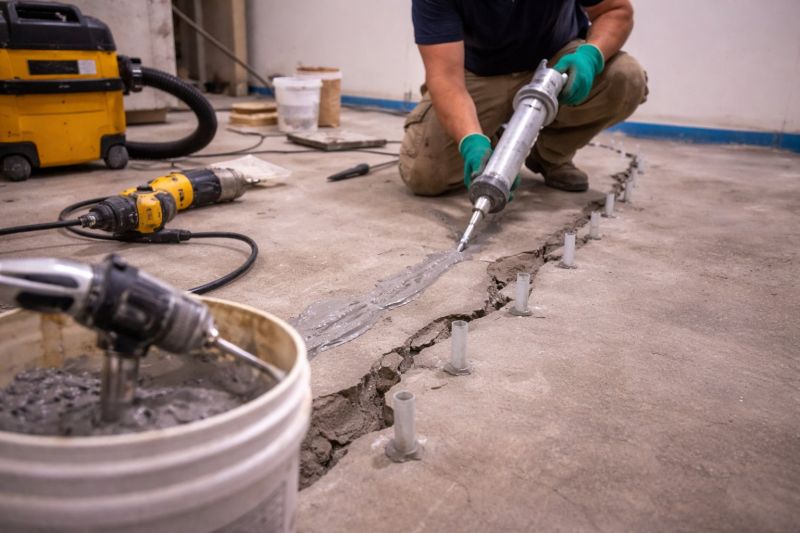Cracked Basement Floor Repair in Attleboro, MA