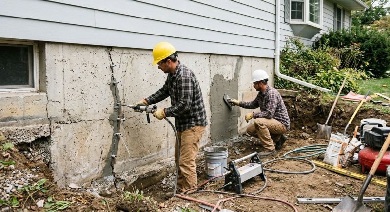 Cracked Foundation Repair in Millis, MA