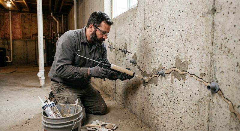 Cracked Foundation Repair in West Warwick, RI