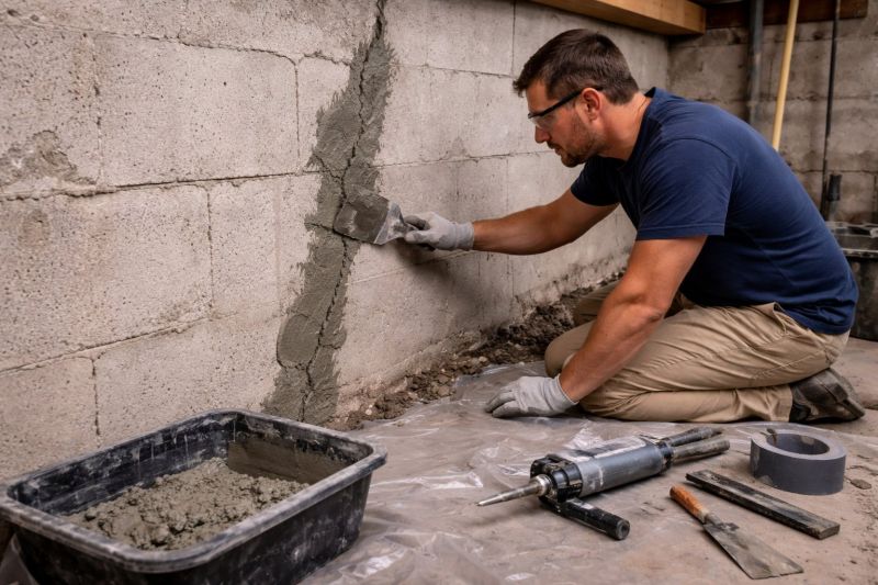 Foundation Crack Repair in Abington, MA