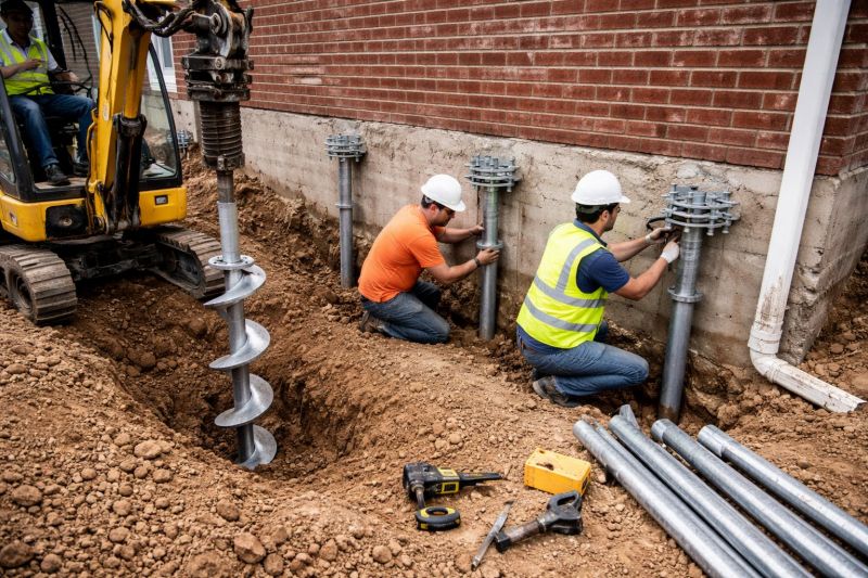Helical Piers Installation in Attleboro, MA