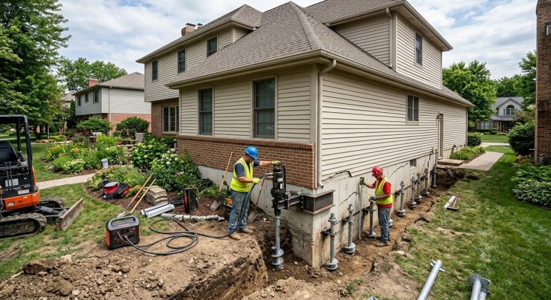 Helical Piers Installation in Attleboro, MA