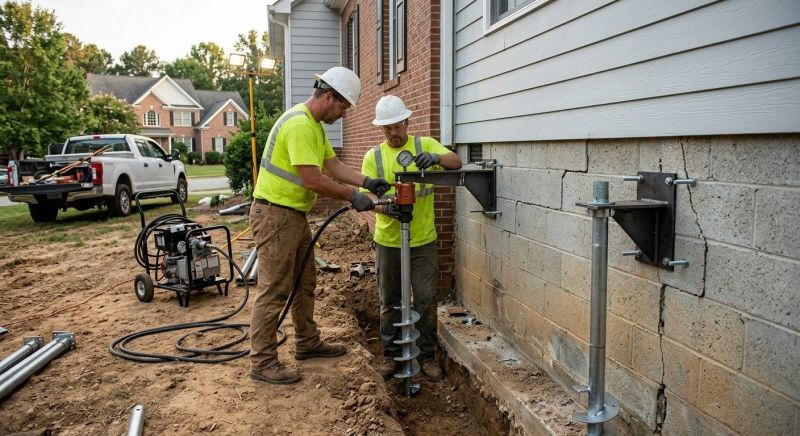 Helical Piers Installation in Attleboro, MA