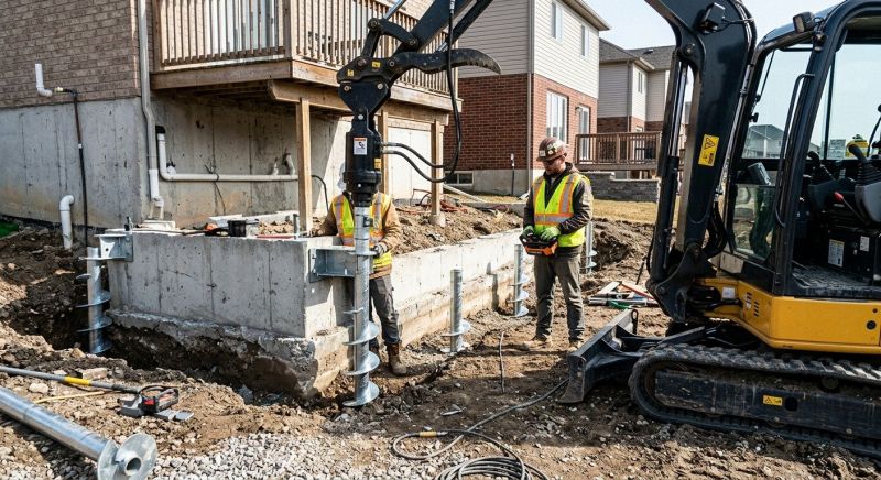 Helical Piers Installation in Attleboro, MA
