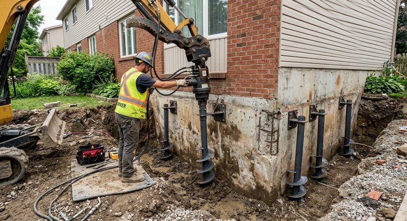 Helical Pile Installation in Attleboro, MA