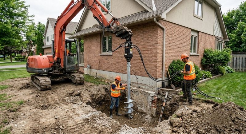 Helical Pile Installation in Attleboro, MA
