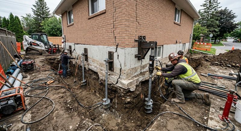 Sinking Foundation Repair in Middleboro, MA