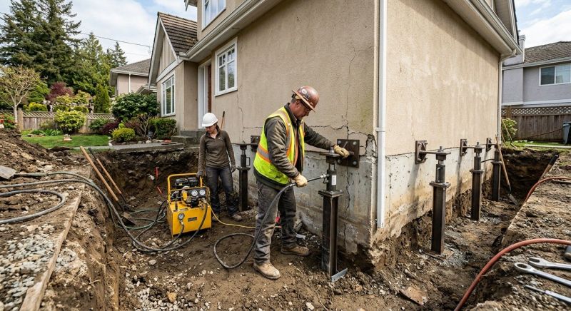 Sinking Foundation Repair in North Easton, MA