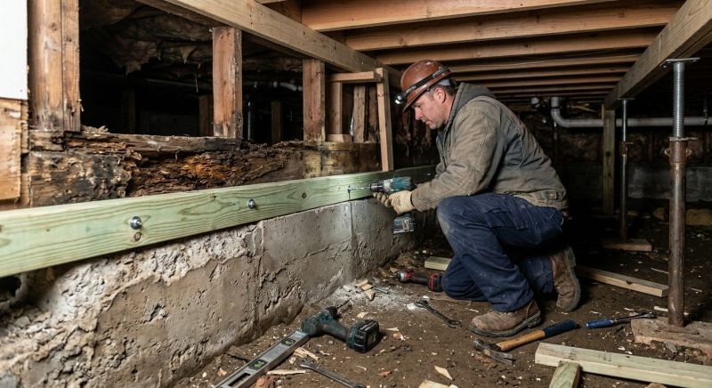 Sinking Foundation Repair in Rockland, MA