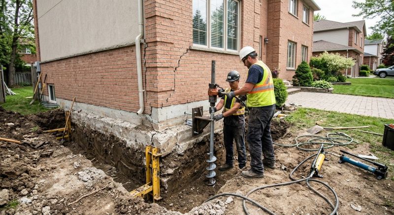 Sinking Foundation Repair in Seekonk, MA